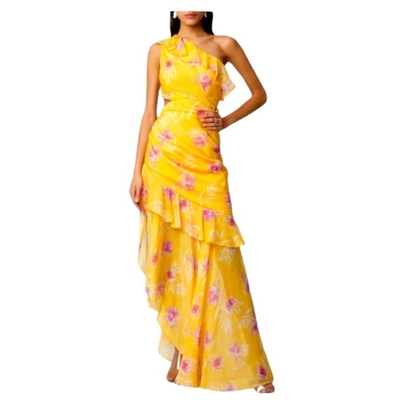 AMUR Vi silk yellow floral dress - Picture 7 of 10